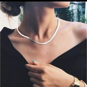 Silver Herringbone Necklace